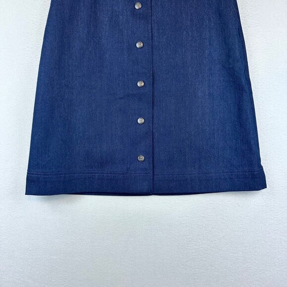 Brooks Brothers Button Denim Chambray Skirts Size 6 Casual Preppy Pinup Classy - Picture 3 of 12